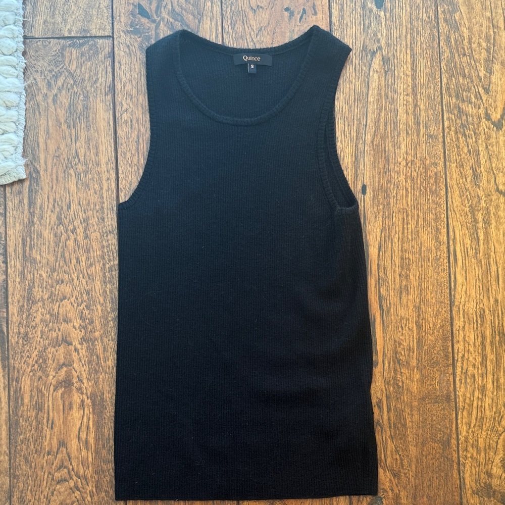 Quince cashmere tank BlackTop